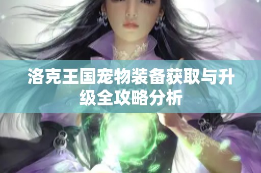 洛克王国宠物装备获取与升级全攻略分析