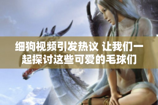 细狗视频引发热议 让我们一起探讨这些可爱的毛球们