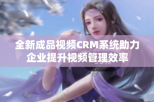 全新成品视频CRM系统助力企业提升视频管理效率